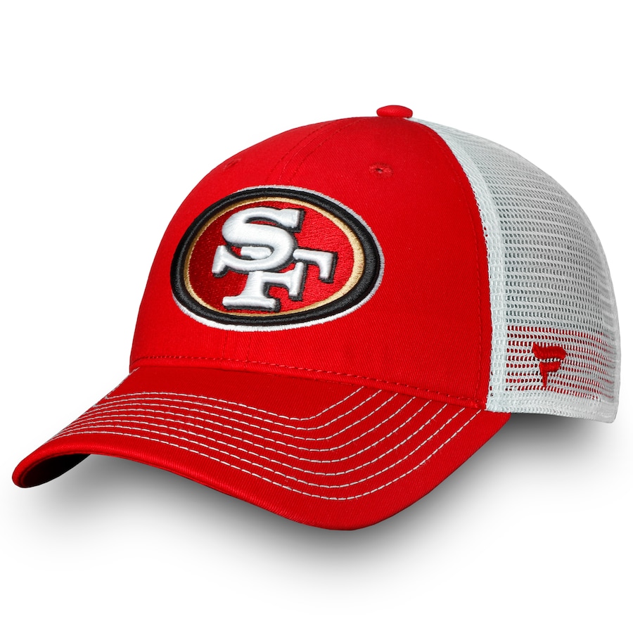 Men's San Francisco 49ers Scarlet/White Fundamental Trucker Snapback Hat