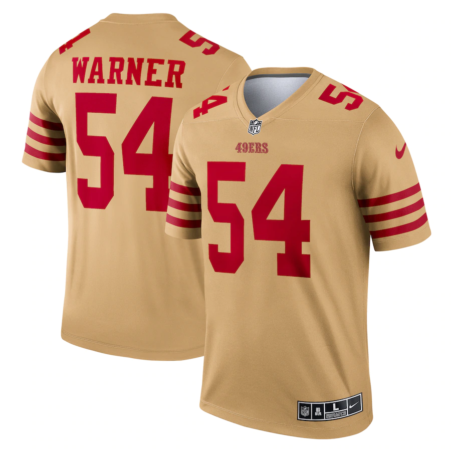 Men's San Francisco 49ers Fred Warner Nike Gold Inverted Legend Jersey