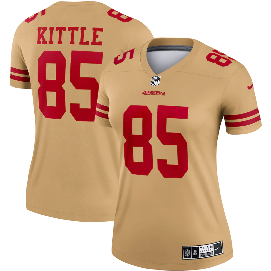 Men's San Francisco 49ers George Kittle Nike Gold Inverted Legend Jersey