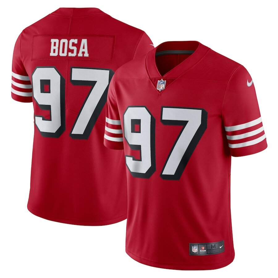 Men's San Francisco 49ers Nick Bosa Nike Red Alternate Vapor Limited Player Jersey