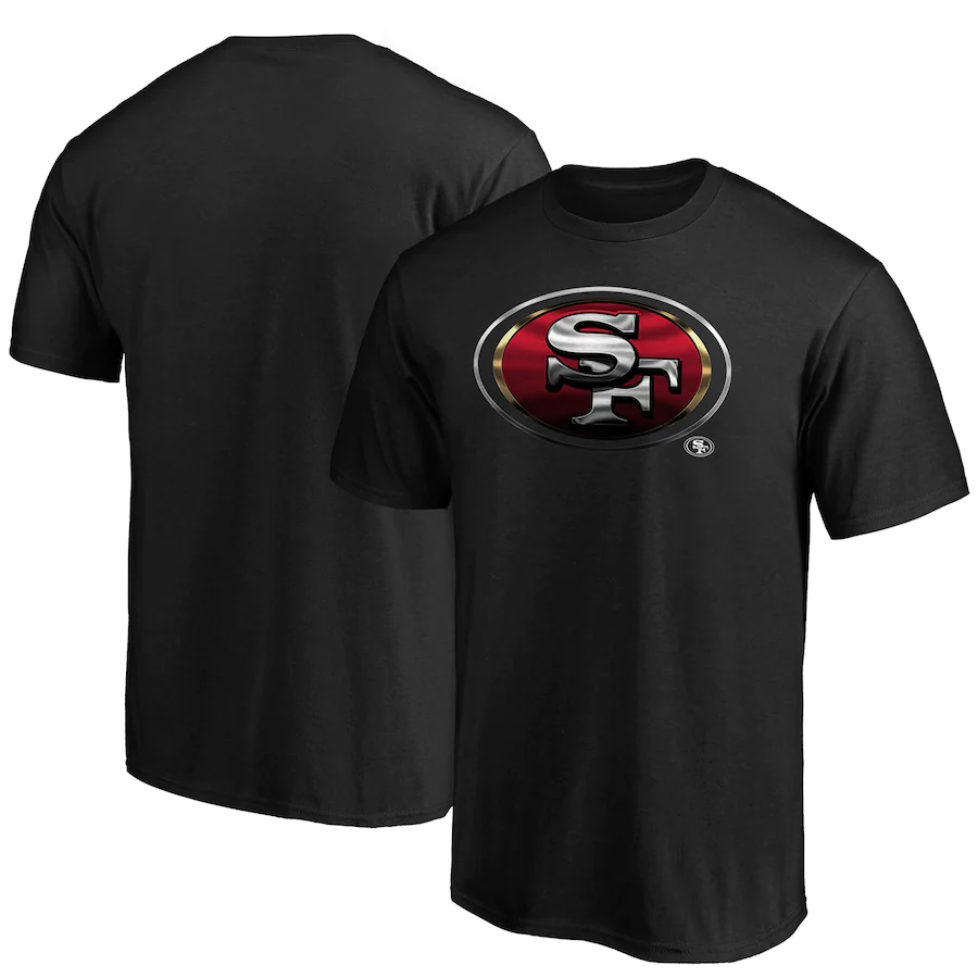 Men's San Francisco 49ers Black Midnight Mascot Team Logo T-Shirt